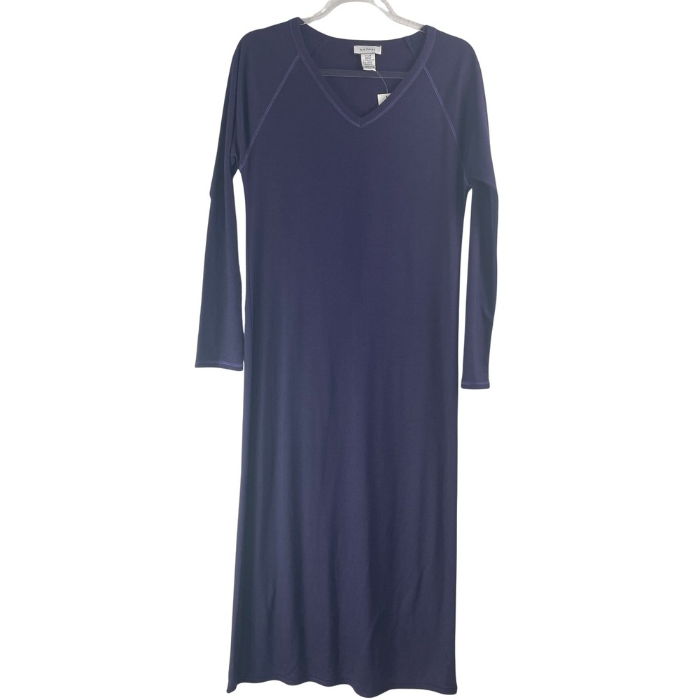 Natori Womens Beijing Nightgown Grape Purple V-Neck Long Sleeve Midi B88000D XS